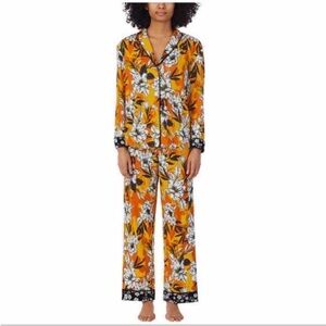 NWT Room Service Ladies Women Shawl Collar Pajamas Set FLORAL - size XXL